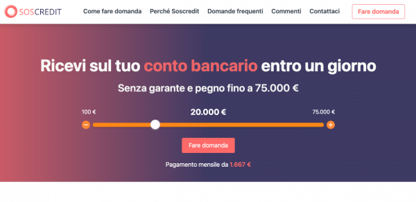 Soscredit.it – Prestiti online fino a 75.000 €